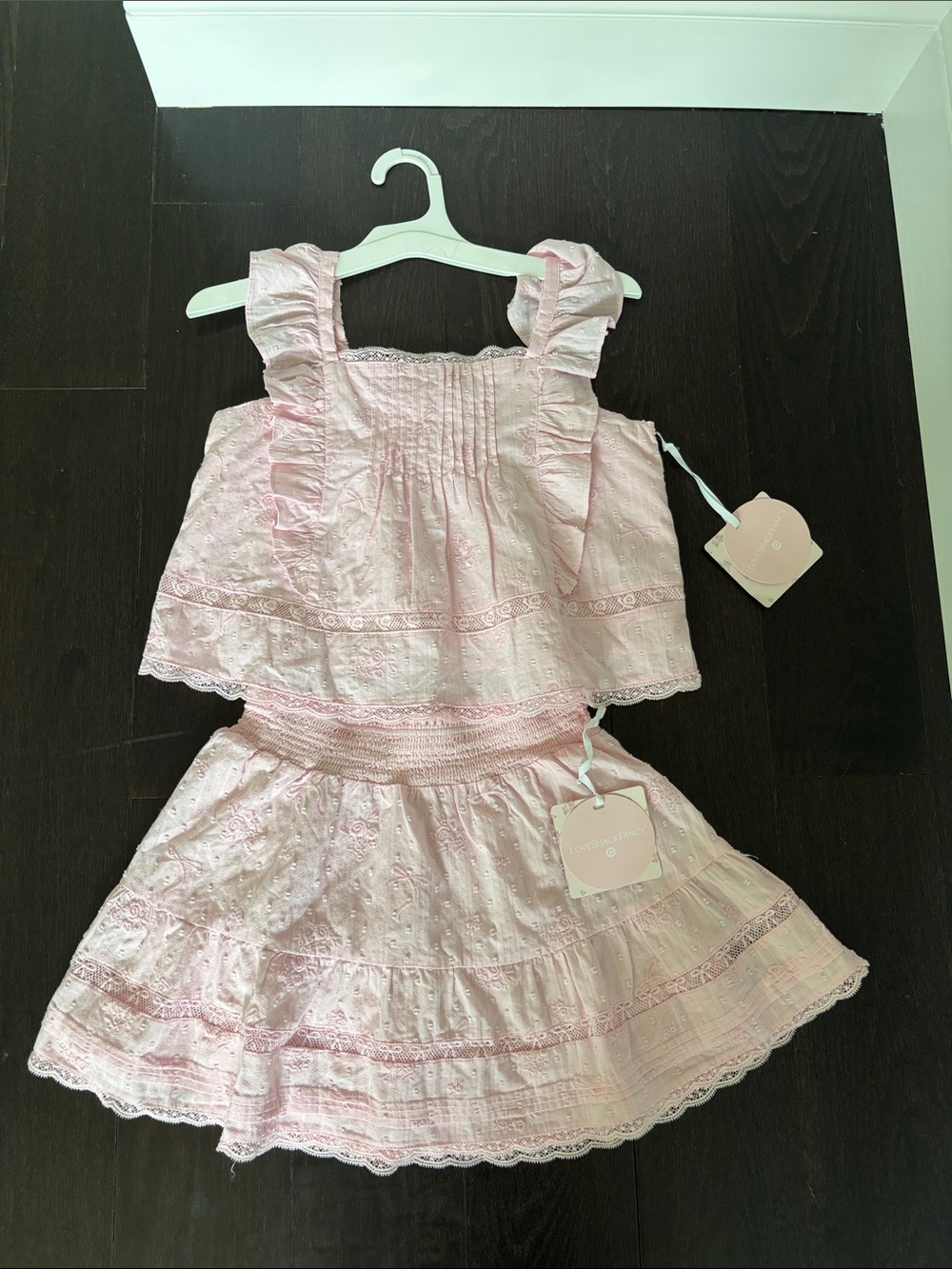 NWT LoveShackFancy x Target Girls Pink Eyelet Alouette Set Size 12 RARE